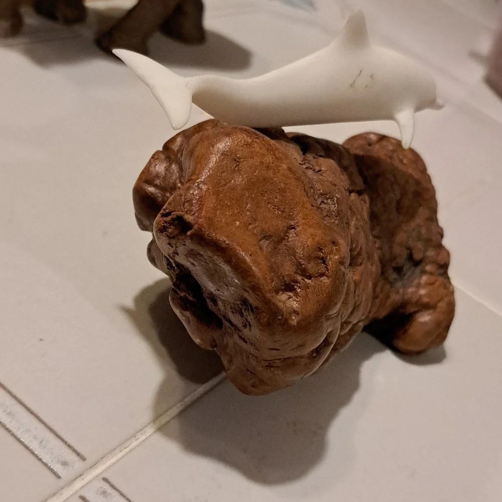 Brown and White Reptile Habitat Accessory Vintage & Signed
